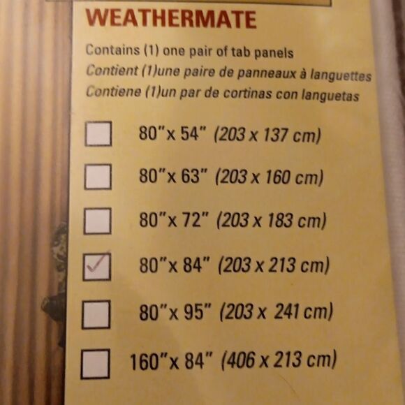 New Weathermate Tab Panel Pairs White 80"x84" 2 Panels New In Package - Picture 4 of 7